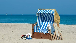 modern beach chair on the Baltic coast