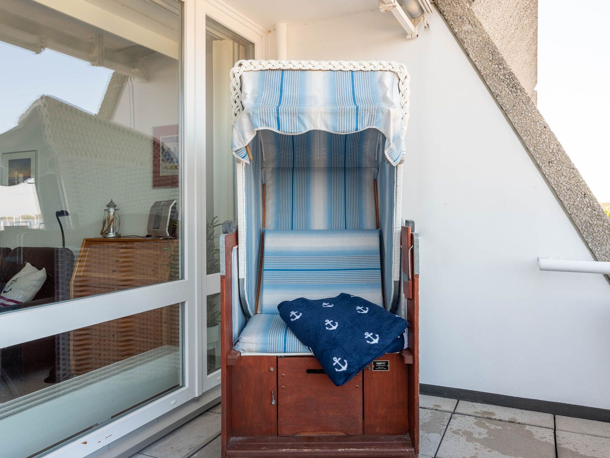 1-Raum-Ferienhaus mit offenem  Schlafbereich mit Doppelbett