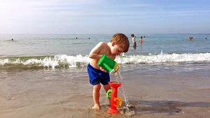 kids enjoy the beach