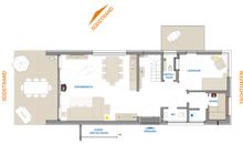 Apartment 38 "Skippers Topp", Apartmenthaus Hafenspitze,Blickrichtung Innenstadt/Binnenhafen