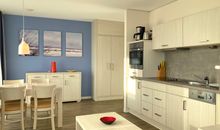 Apartment 25, Pier 25, Apartmenthaus Hafenspitze Blickrichtung offene See/Strand