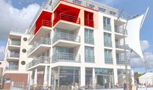 Apartment 25, Pier 25, Apartmenthaus Hafenspitze Blickrichtung offene See/Strand