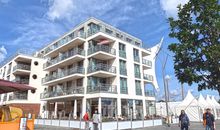 Apartment 25, Pier 25, Apartmenthaus Hafenspitze Blickrichtung offene See/Strand