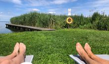 Sonniges Strandhaus am Haff mit Wasserblick für 2-4 Personen
