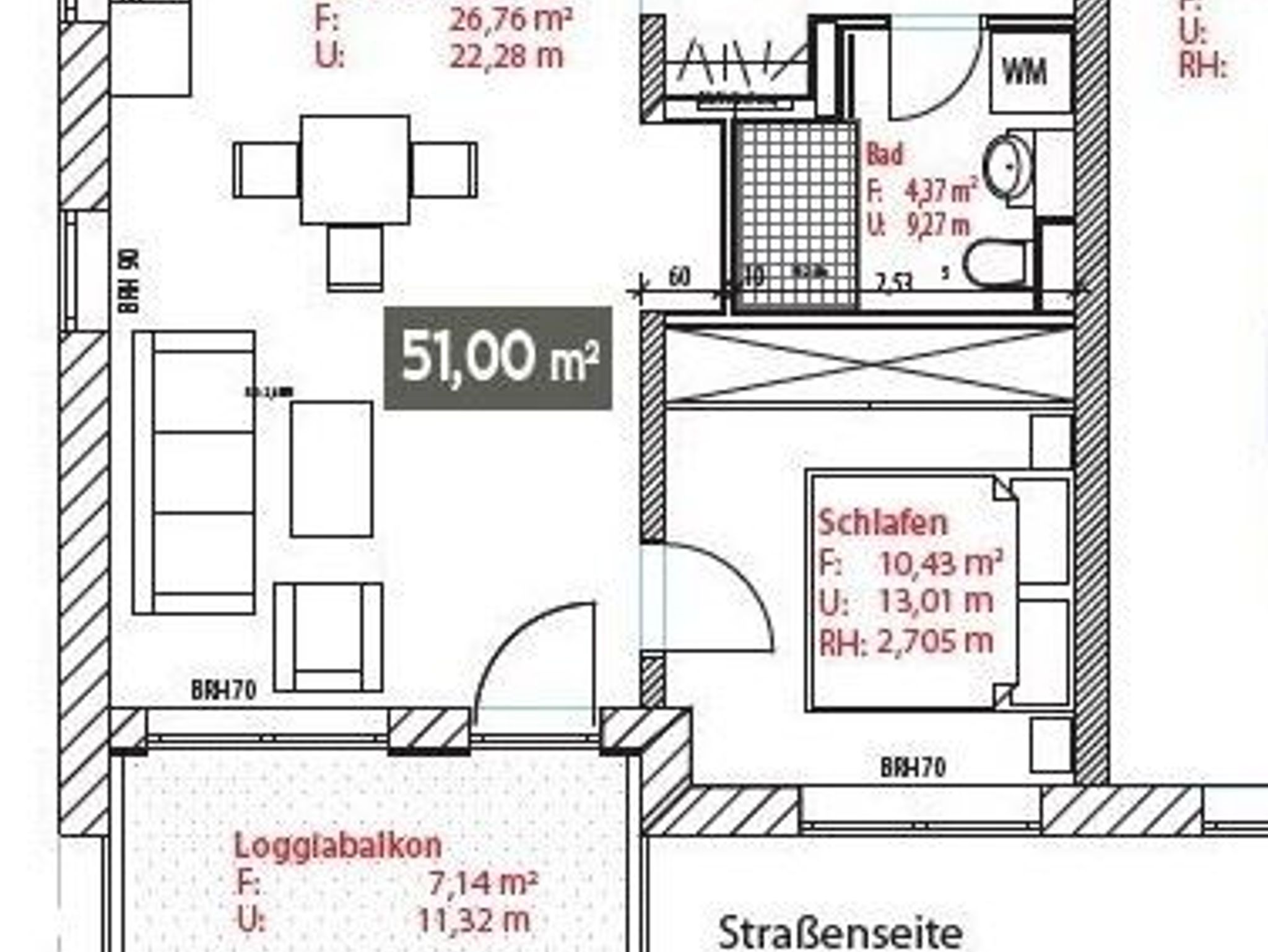 Hafenspitze App. 27 - Blick auf den Wohn-/ Essbereich