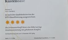 4 Sterne Klassiefizierung der Ferienwohnung Küstenoase