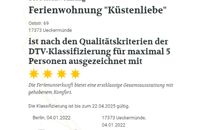 Klassifizierung mit 4 Sternen nach den Kritierien des DTV