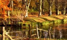 Schlossgraben Schloss Bothmer im Herbst
