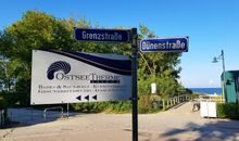 Grenzstrasse/Ecke Strandpromenade mit Zugang zum Sportstrand