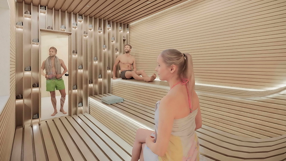 Spa-Bereich mit Sauna