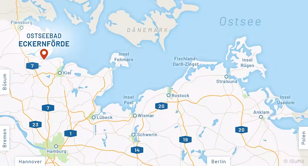 Anfahrtskarte Ostseebad Eckernförde Anfahrtskarte Ostseebad Eckernförde
