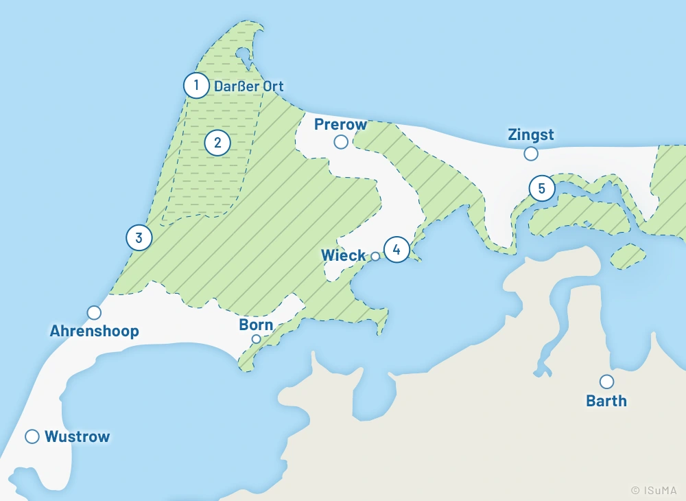 Ausschnitt Karte Nationalpark Vorpommersche Boddenlandschaft