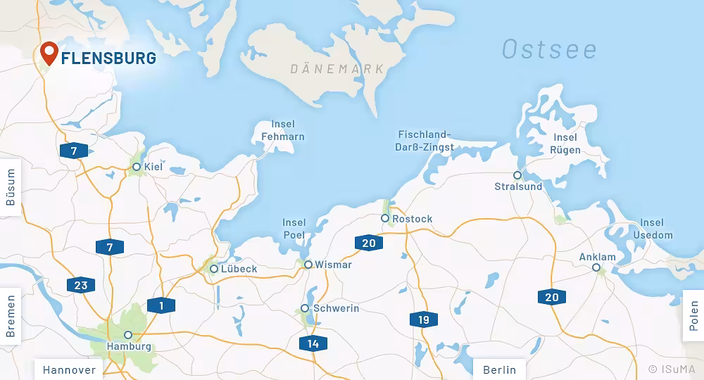 Anfahrtskarte Flensburg