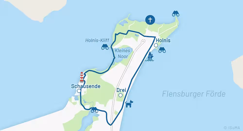 Karte Rundtour Holnis Karte Rundtour über die Halbinsel Holnis