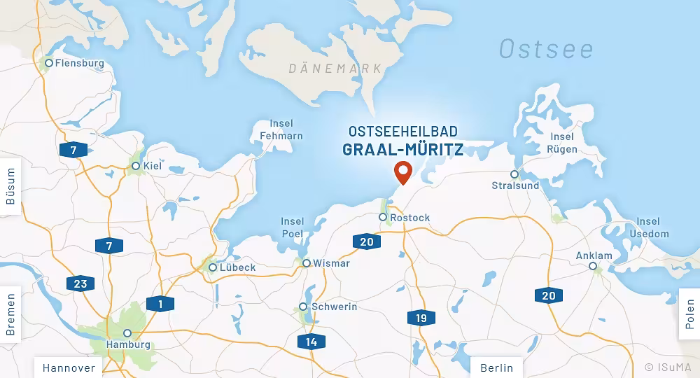 Anfahrtskarte Ostseebad Graal-Müritz Anfahrtskarte Ostseebad Graal-Müritz