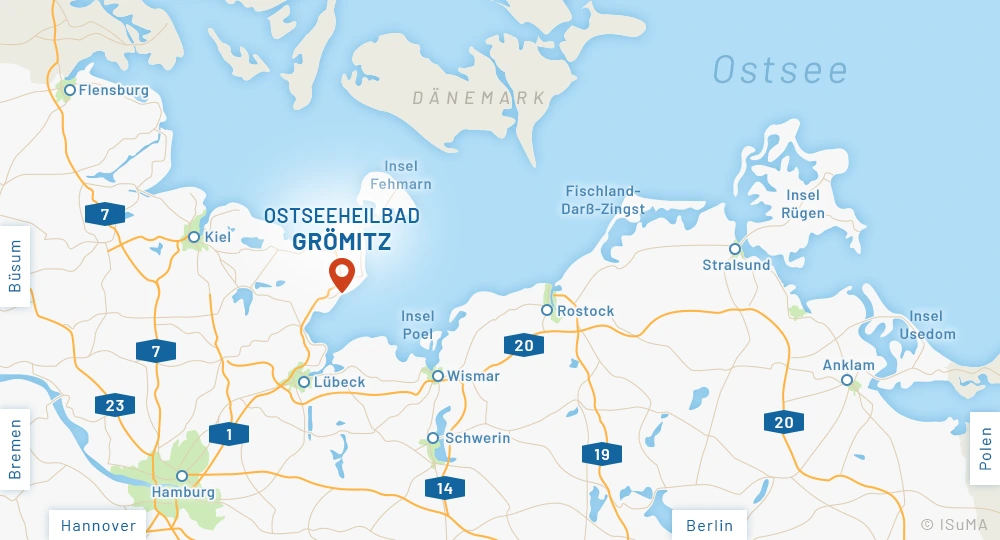 Anfahrtskarte Ostseebad Grömitz Anfahrtskarte Ostseebad Grömitz