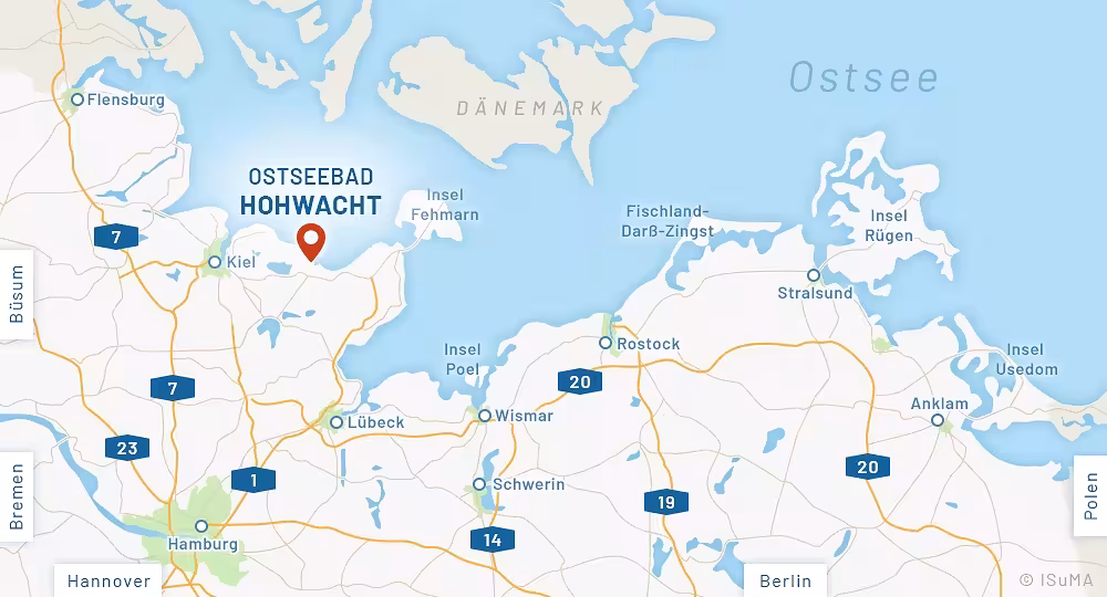Anfahrtskarte Ostseebad Hohwacht Anfahrtskarte Ostseebad Hohwacht