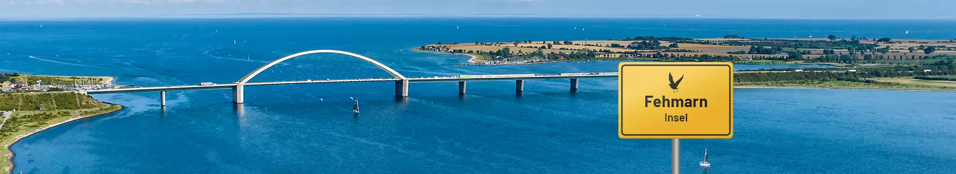 Fehmarnsundbrücke verbindet die Insel mit dem Festland