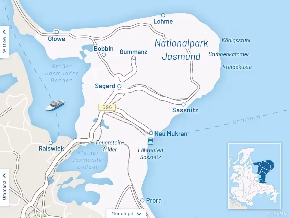Halbinsel Jasmund Inselkarte – Halbinsel Jasmund Insel Rügen