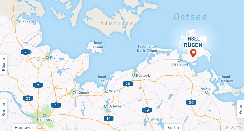 Anfahrtskarte Insel Rügen Anfahrtskarte Insel Rügen