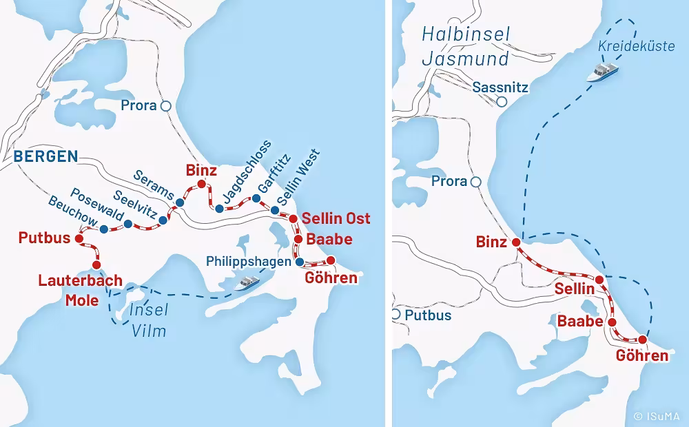Kombitour Rasender Roland und Fahrgastschiff Insel Rügen Kombitour Rasender Roland und Fahrgastschiff Insel Rügen