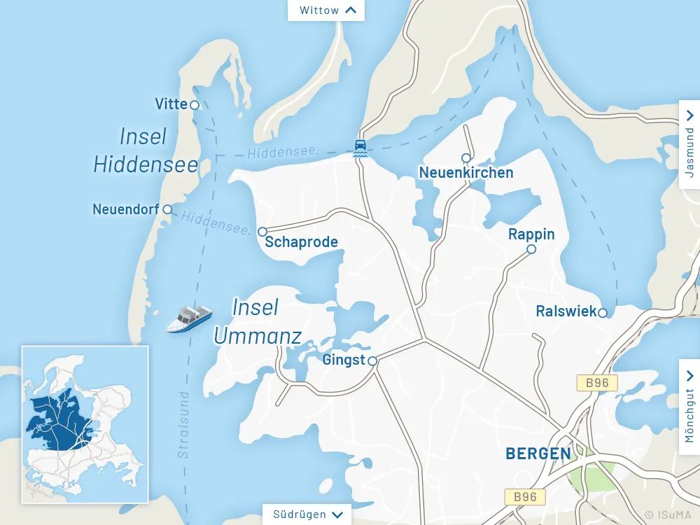 Inselkarte – Halbinsel Ummanz Insel Rügen