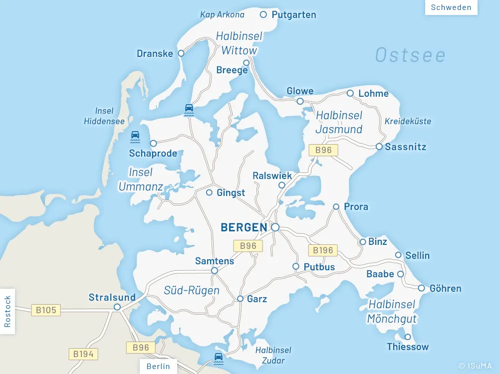 Inselkarte – Insel Rügen