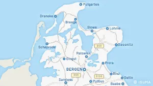 Inselkarte und Orte der Insel Rügen