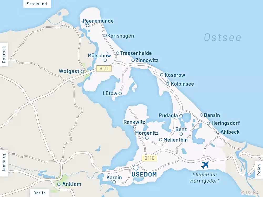 Inselkarte Insel Usedom Inselkarte Insel Usedom