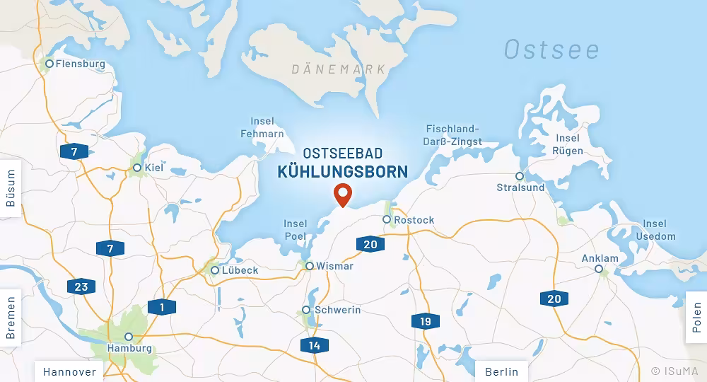 Anfahrtskarte Ostseebad Kühlungsborn Anfahrtskarte Ostseebad Kühlungsborn
