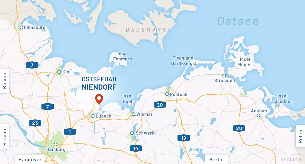 Anfahrtskarte Ostseebad Niendorf Anfahrtskarte Ostseebad Niendorf