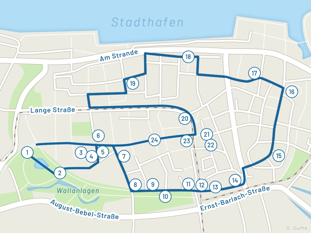 Stadtrundgang Altstadt Rostock Karte Rundgang durch die Rostocker Altstadt