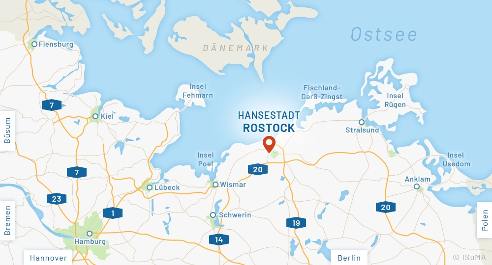 Anfahrtskarte Hansestadt Rostock