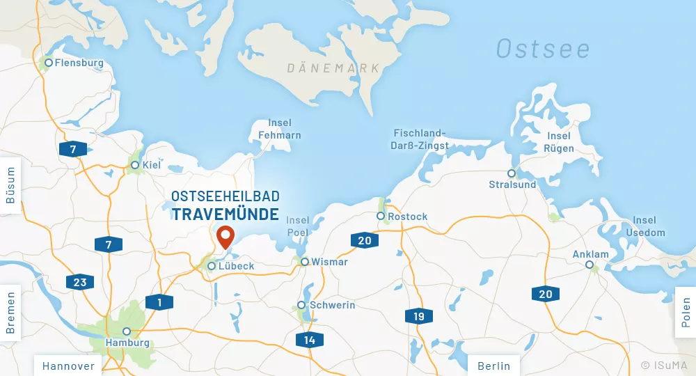 Anfahrtskarte Ostseebad Travemünde