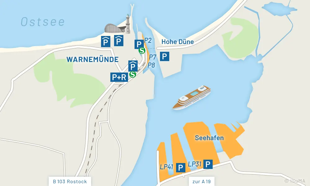 Karte Liegeplätze Kreuzfahrtschiffe in Warnemünde Karte Liegeplätze Kreuzfahrtschiffe in Warnemünde
