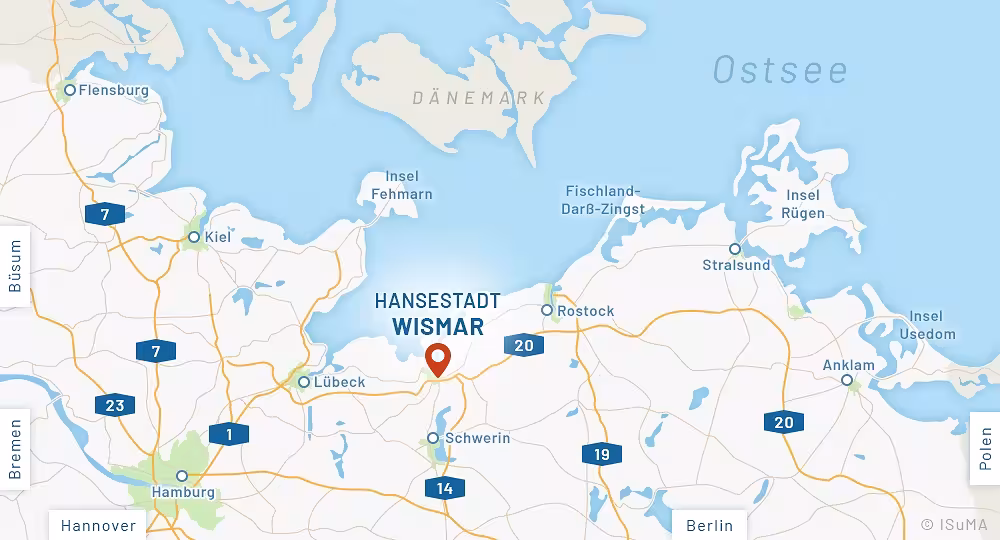 Anfahrtskarte Hansestadt Wismar