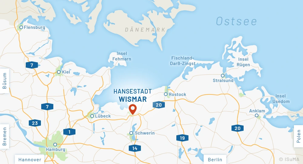 Anfahrtskarte Hansestadt Wismar