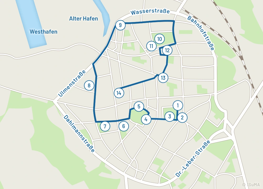 Karte Rundgang durch die Wismarer Altstadt